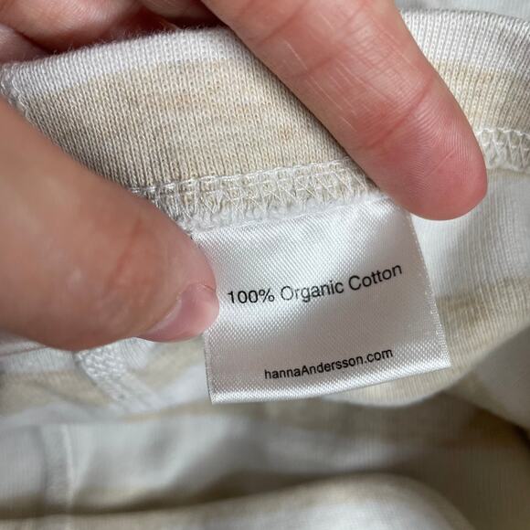 HANNA ANDERSSON Girl Striped Pajama Pant Cream White 12 Small Kids Skinny Fitted - Picture 3 of 5